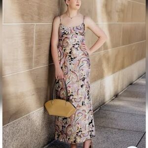 House of Harlow 1960 Paisley Maxi dress in Pink, Lavender&black size XL NWTS